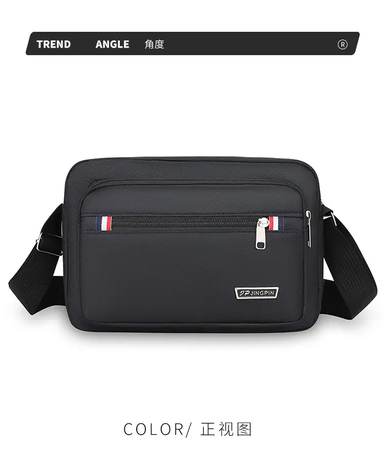 Men's Multi-Layer Shoulder Bag Navy Blue Business Travel — feature 27