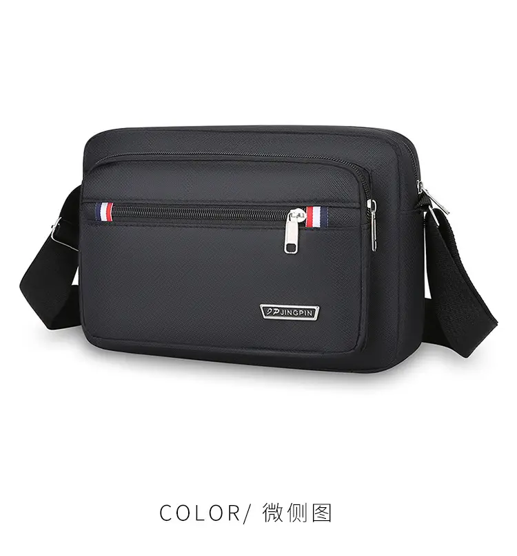 Men's Multi-Layer Shoulder Bag Navy Blue Business Travel — feature 28