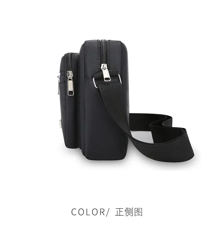 Men's Multi-Layer Shoulder Bag Navy Blue Business Travel — feature 29