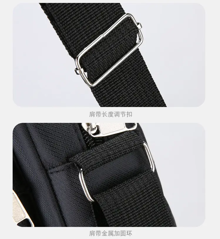 Men's Multi-Layer Shoulder Bag Navy Blue Business Travel — feature 33
