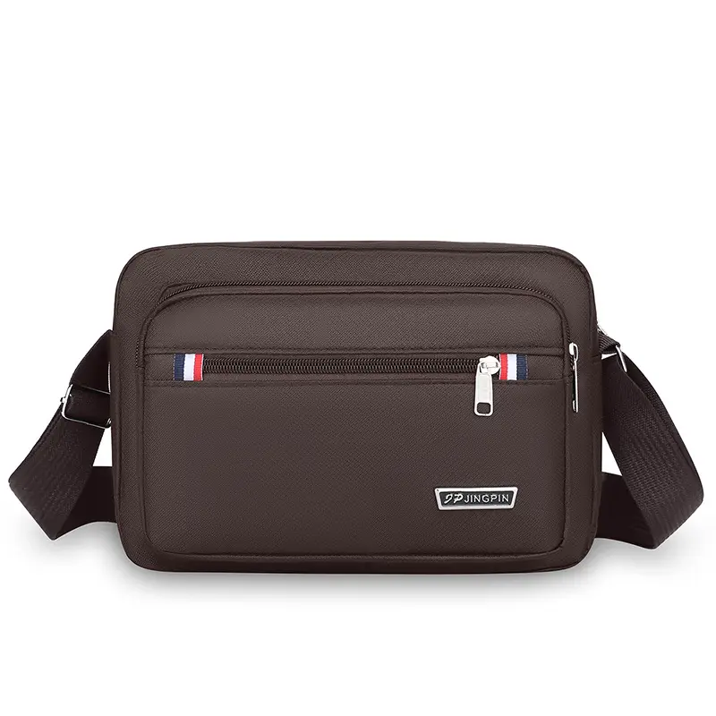 Men's Multi-Layer Shoulder Bag Navy Blue Business Travel - Image 4