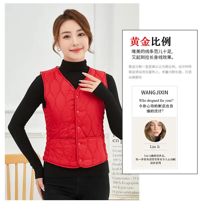 Women Cotton Warm Vest Large Slim Fit - Image 9