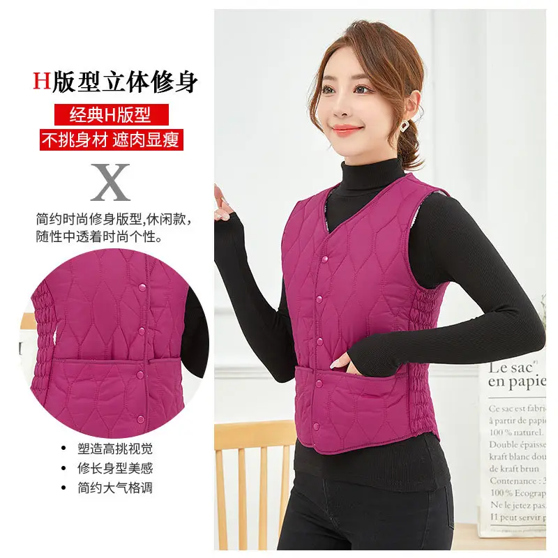 Women Cotton Warm Vest Large Slim Fit - Image 10