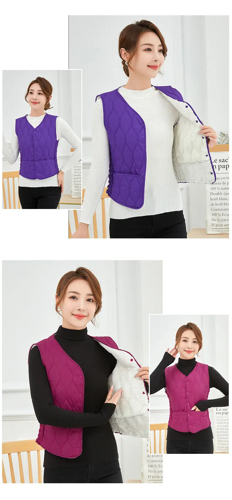 Women Cotton Warm Vest Large Slim Fit — feature 12