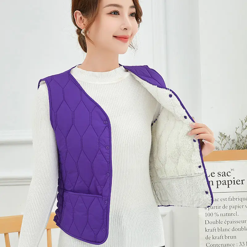 Women Cotton Warm Vest Large Slim Fit - Image 5