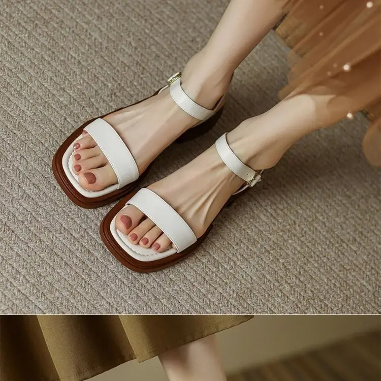 Internet Celebrity Popular Sandals and Slippers Women's Flat Bottom High-grade Korean-style All-match Comfortable Outer Wear Non-slip Roman Cool Shoes — feature 11