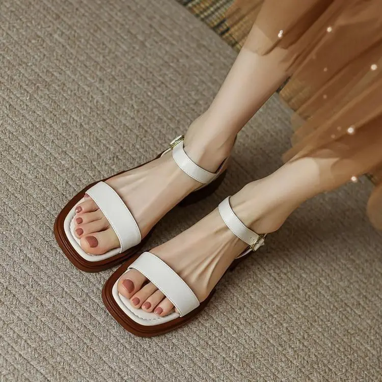 Internet Celebrity Popular Sandals and Slippers Women's Flat Bottom High-grade Korean-style All-match Comfortable Outer Wear Non-slip Roman Cool Shoes — feature 13