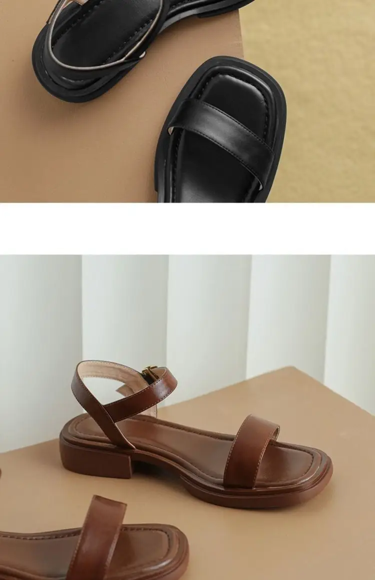 Internet Celebrity Popular Sandals and Slippers Women's Flat Bottom High-grade Korean-style All-match Comfortable Outer Wear Non-slip Roman Cool Shoes — feature 5