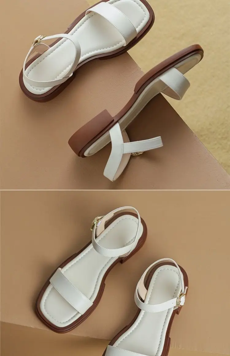 Internet Celebrity Popular Sandals and Slippers Women's Flat Bottom High-grade Korean-style All-match Comfortable Outer Wear Non-slip Roman Cool Shoes — feature 9