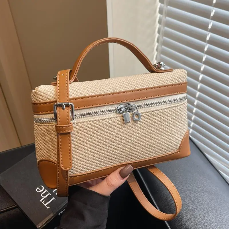 Korean Style Brown Crossover Shoulder Bag for Women