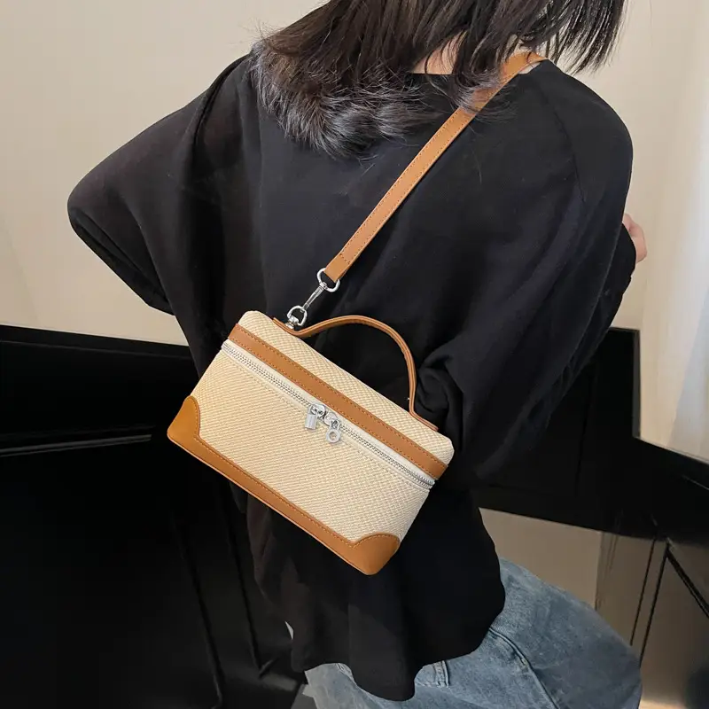 Korean Style Brown Crossover Shoulder Bag for Women