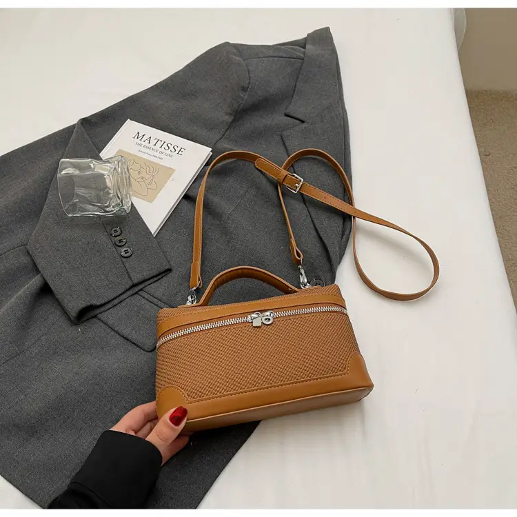 Korean Style Brown Crossover Shoulder Bag for Women — feature 38