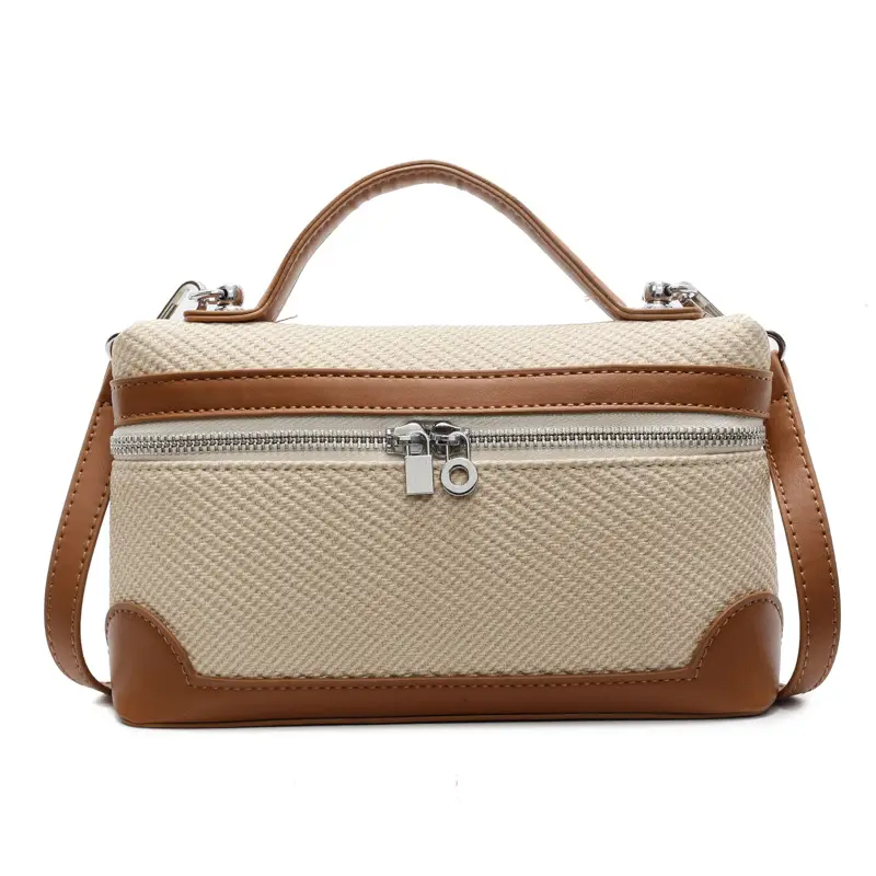 Korean Style Brown Crossover Shoulder Bag for Women