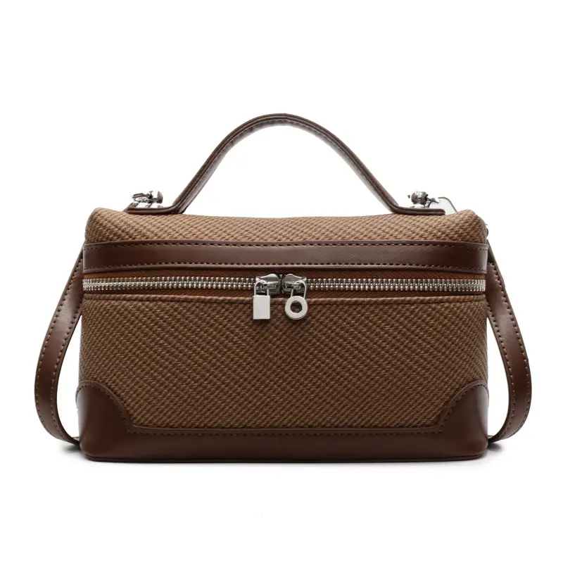 Korean Style Brown Crossover Shoulder Bag for Women