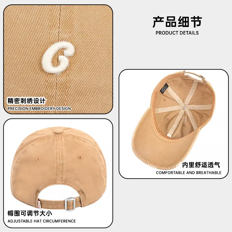 Small C Letter Cap Women Retro Casual All Colors - Image 9