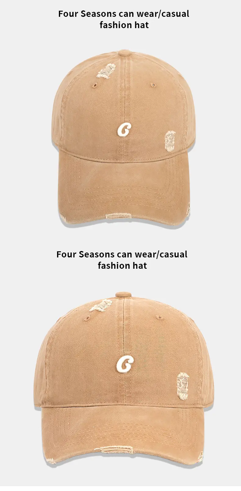 Small C Letter Cap Women Retro Casual All Colors — feature 12