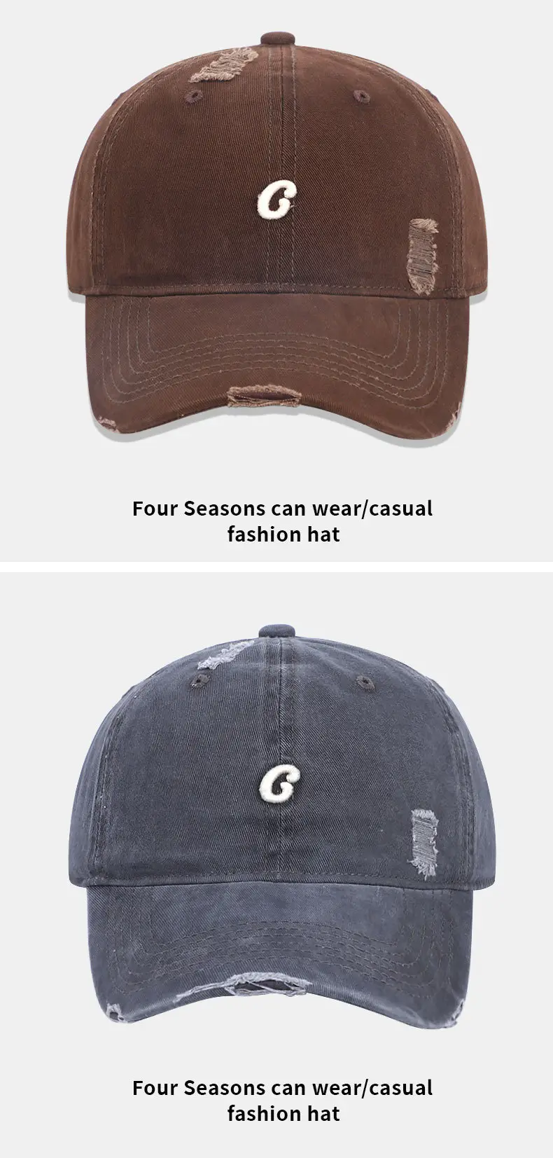 Small C Letter Cap Women Retro Casual All Colors — feature 15