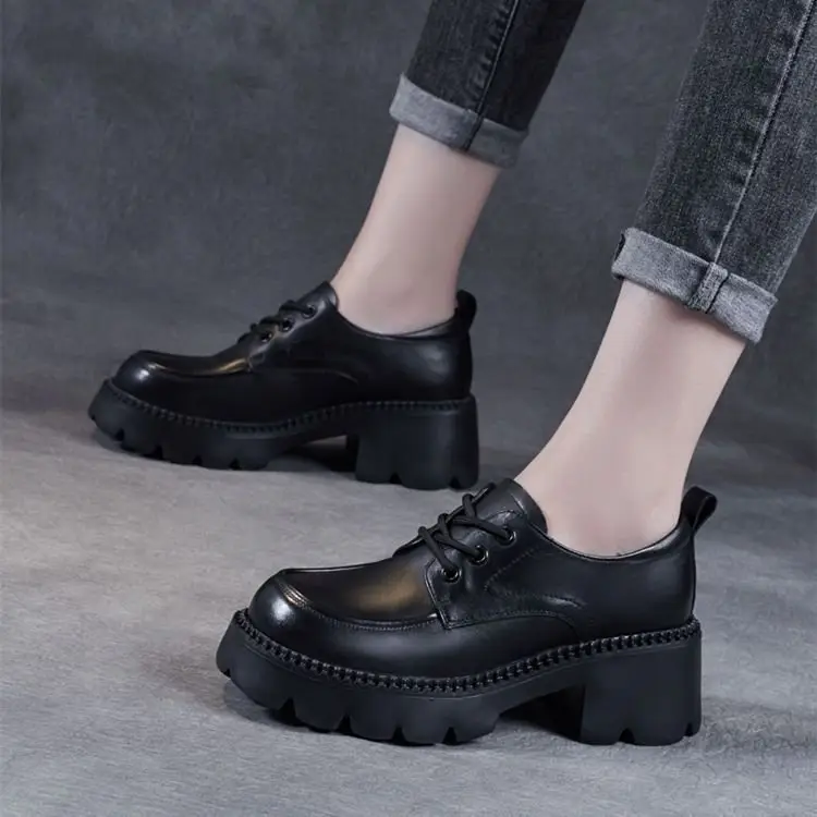 British Style Small Leather Shoes Women's 2025 Spring New Japanese All-match Mary Jane Platform Shoes High-end Style Shoes — feature 1