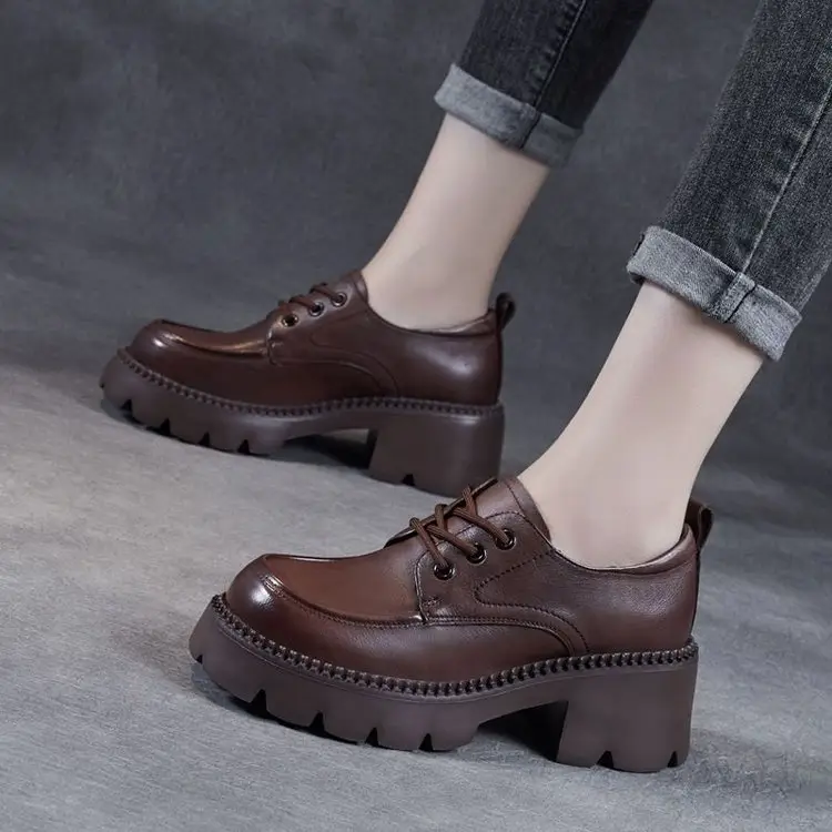British Style Small Leather Shoes Women's 2025 Spring New Japanese All-match Mary Jane Platform Shoes High-end Style Shoes — feature 5