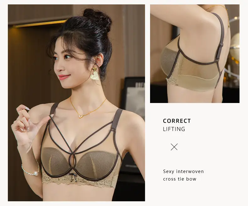 Black Leopard Print Mesh Bra with Adjustable Straps — feature 17