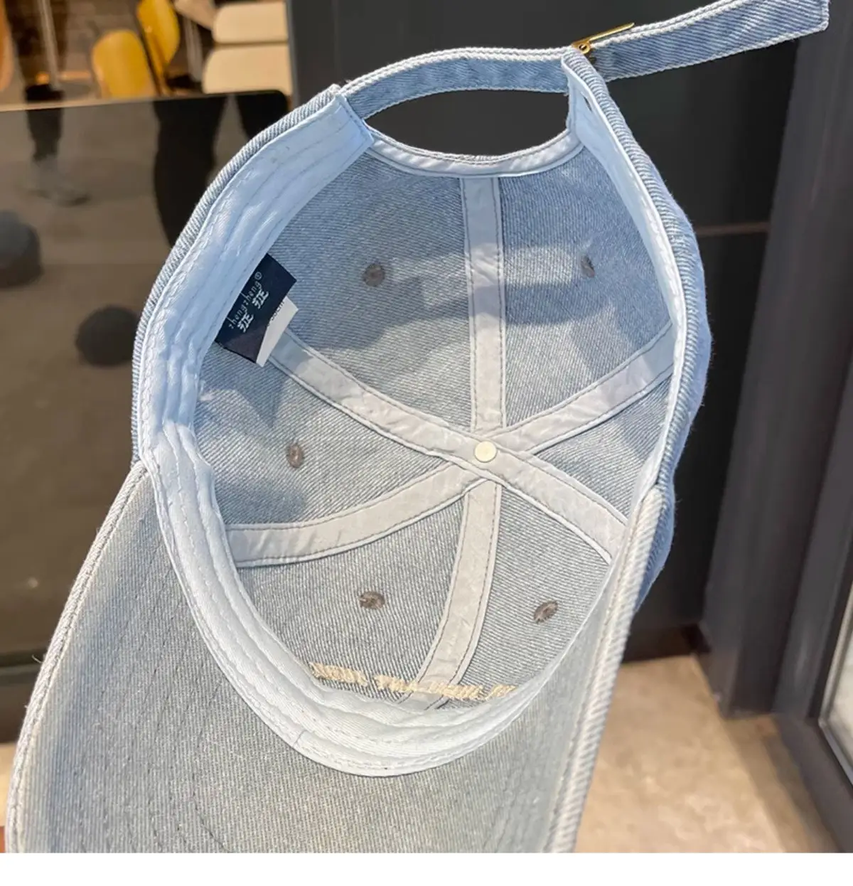 Washed Denim Vintage Embroidered Bear Cap Blue — feature 15