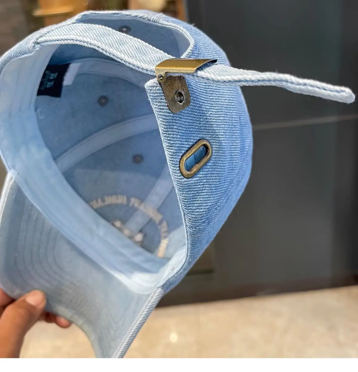 Washed Denim Vintage Embroidered Bear Cap Blue — feature 16