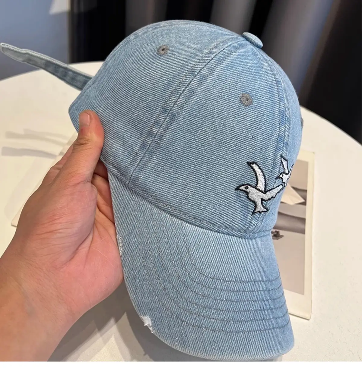 Kids Cowboy Cap with Embroidered Bird Design — feature 8
