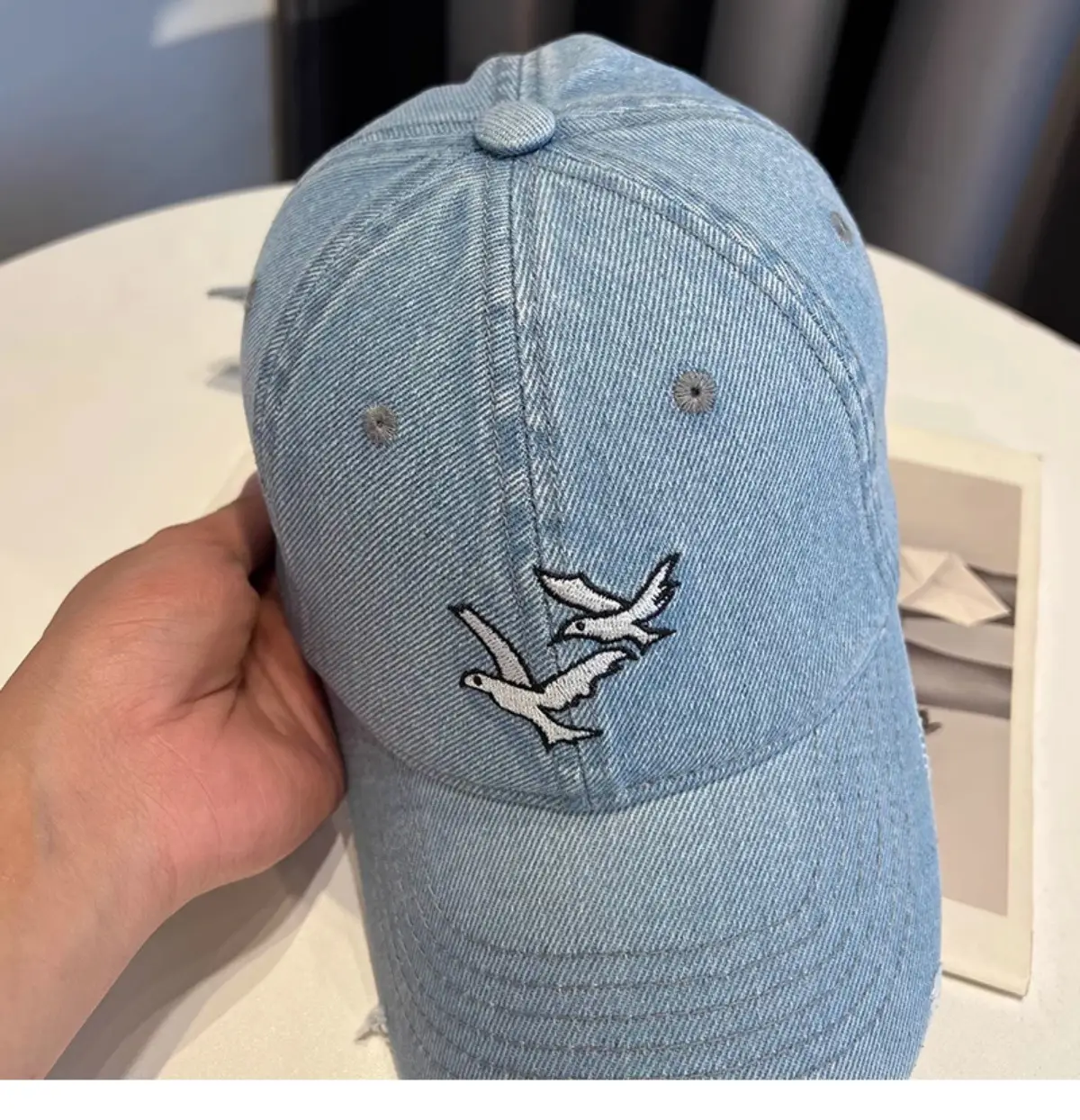 Kids Cowboy Cap with Embroidered Bird Design — feature 9