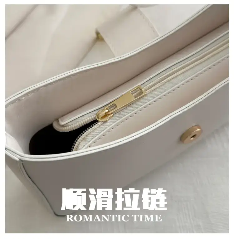 Black French Leather Shoulder Bag with Gold Plated Logo — feature 5
