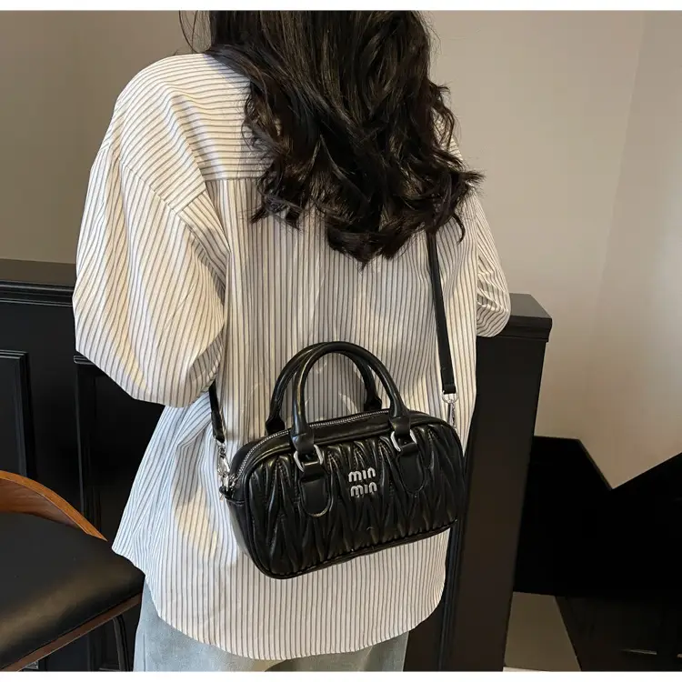 Women's Beige Quilted Shoulder Bag with Miu Fendi Logo — feature 16