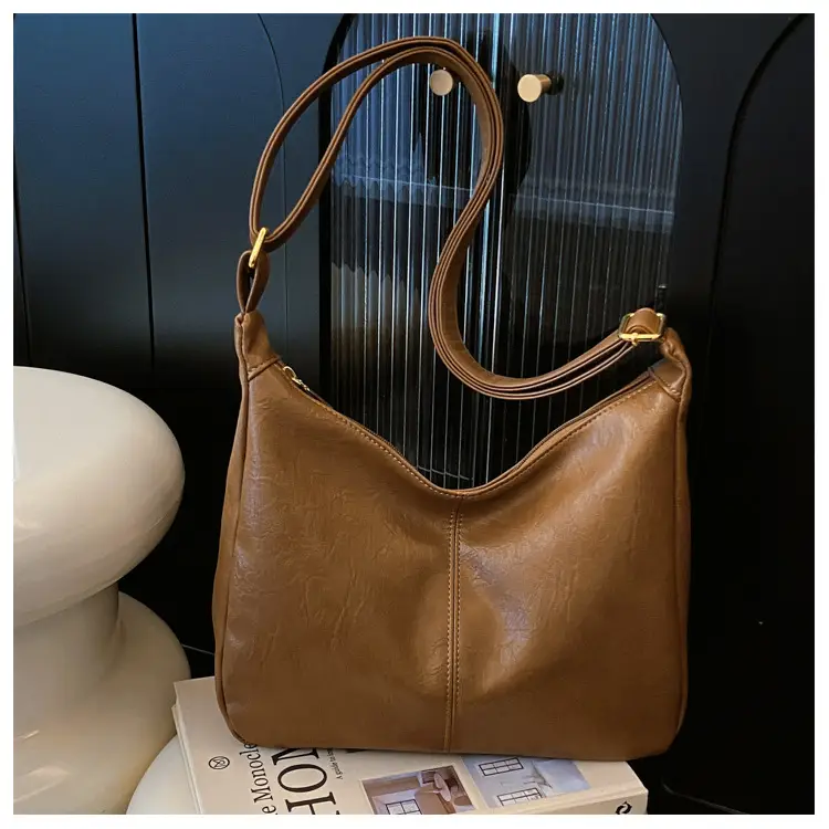 Brown Crossbody Shoulder Bag with Teddy Bear Decor — feature 11