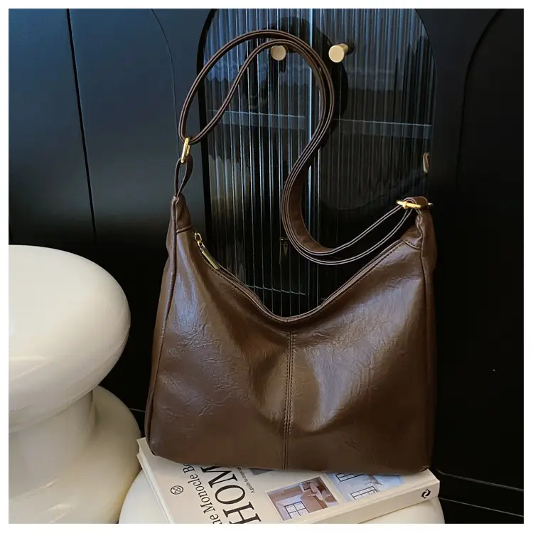 Brown Crossbody Shoulder Bag with Teddy Bear Decor — feature 12