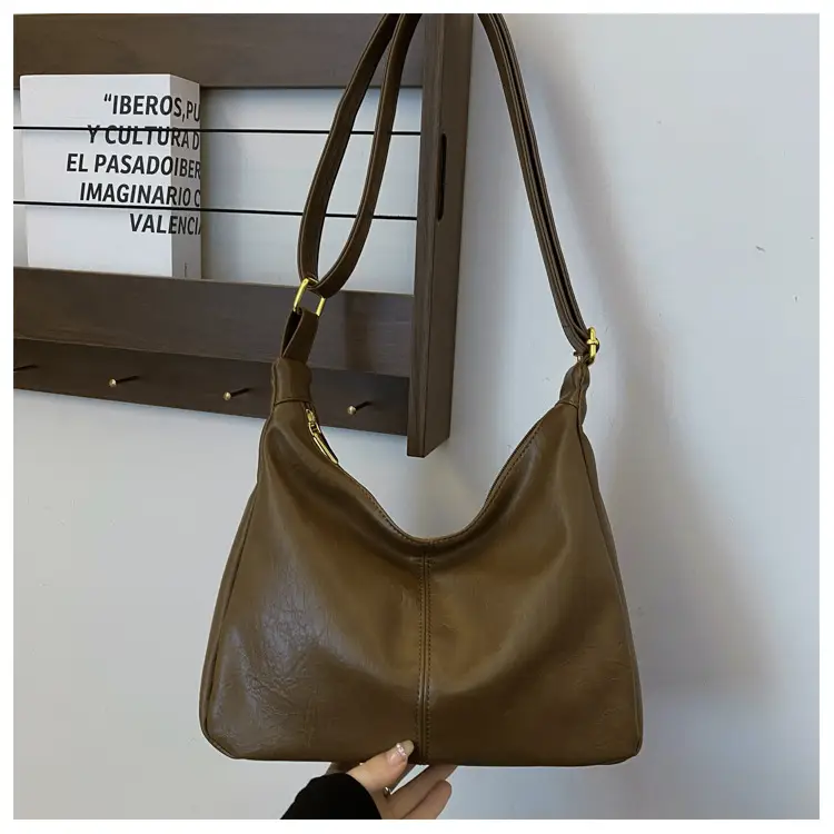 Brown Crossbody Shoulder Bag with Teddy Bear Decor — feature 14
