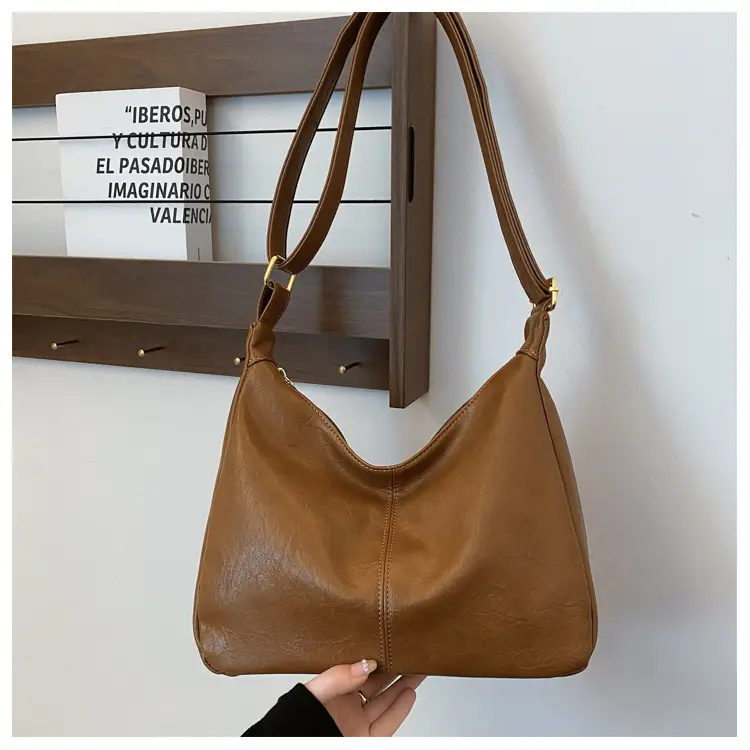 Brown Crossbody Shoulder Bag with Teddy Bear Decor — feature 16