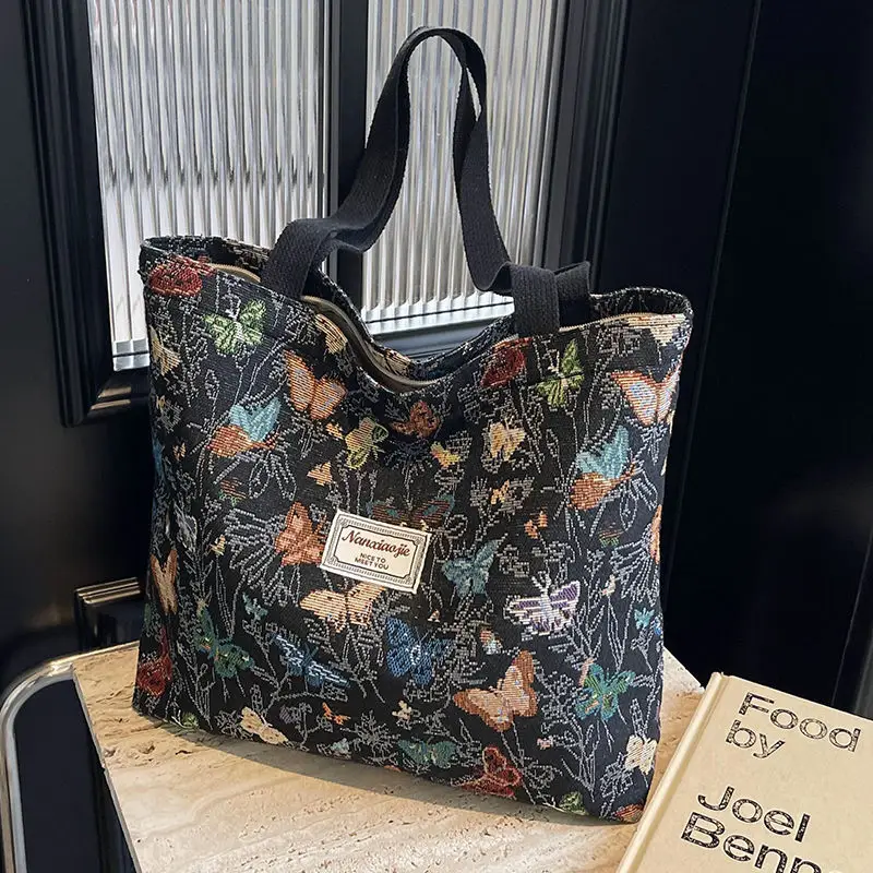 Butterfly Canvas Tote Bag 2025 Women Large Capacity - Image 6