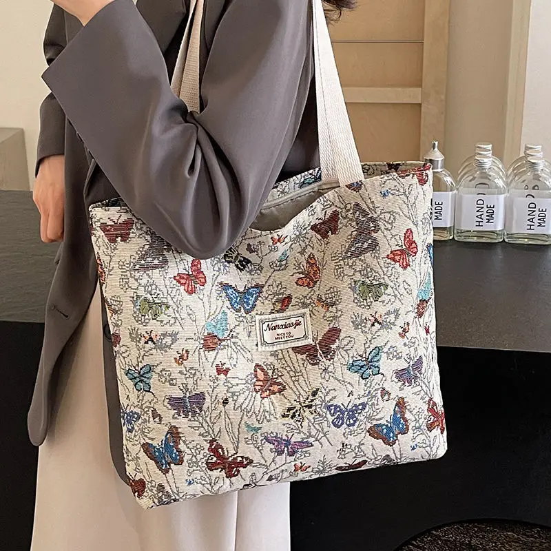 Butterfly Canvas Tote Bag 2025 Women Large Capacity - Image 7