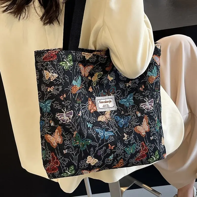 Butterfly Canvas Tote Bag 2025 Women Large Capacity - Image 8