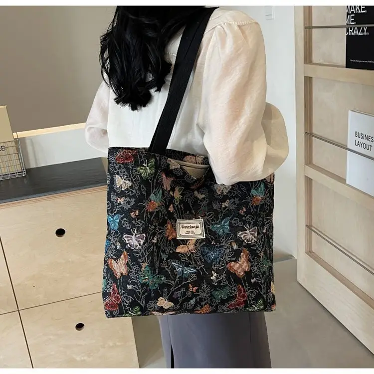 Butterfly Canvas Tote Bag 2025 Women Large Capacity — feature 13