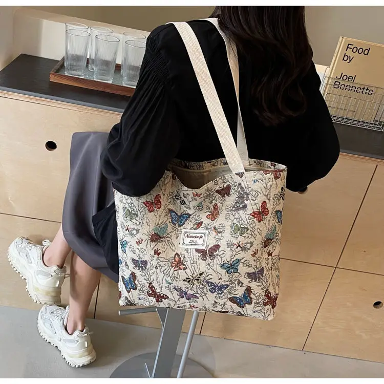 Butterfly Canvas Tote Bag 2025 Women Large Capacity — feature 15