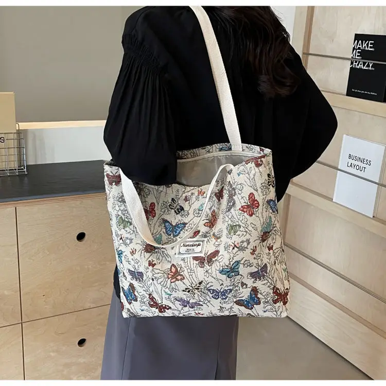 Butterfly Canvas Tote Bag 2025 Women Large Capacity — feature 16