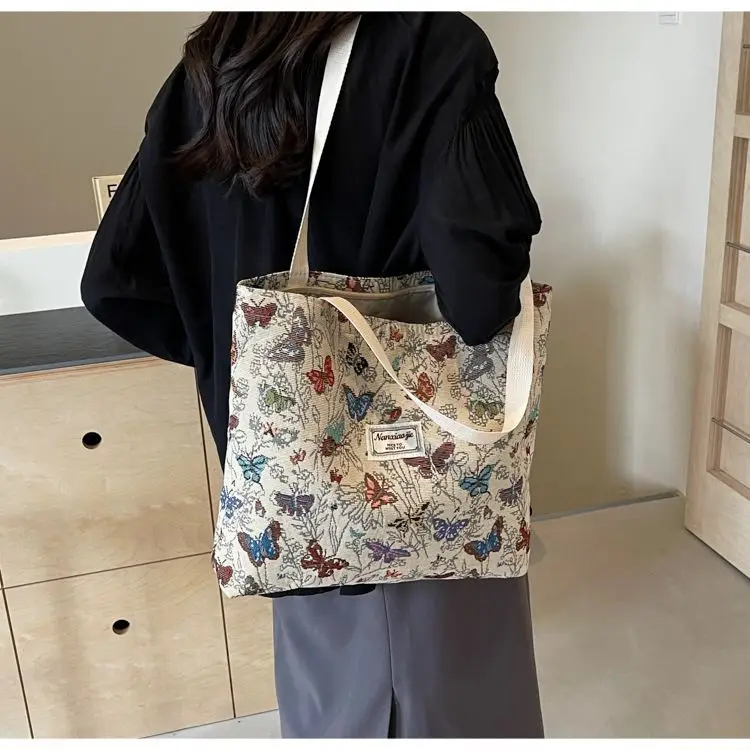 Butterfly Canvas Tote Bag 2025 Women Large Capacity — feature 17