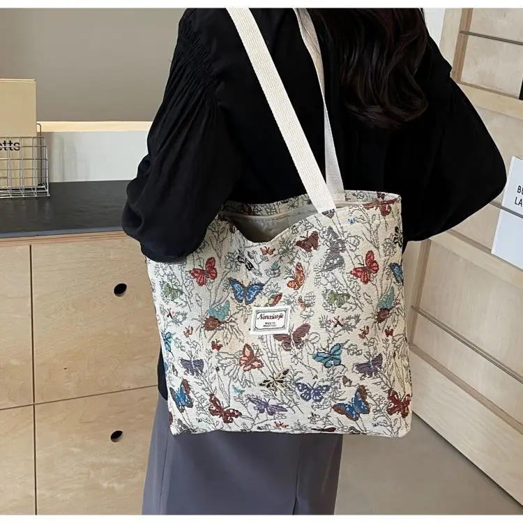 Butterfly Canvas Tote Bag 2025 Women Large Capacity — feature 18