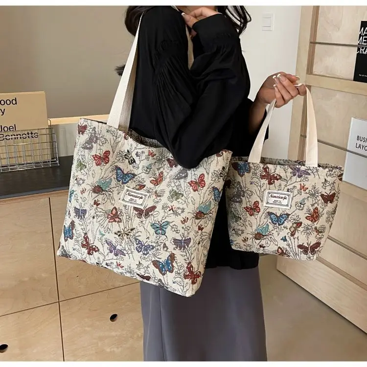 Butterfly Canvas Tote Bag 2025 Women Large Capacity — feature 19