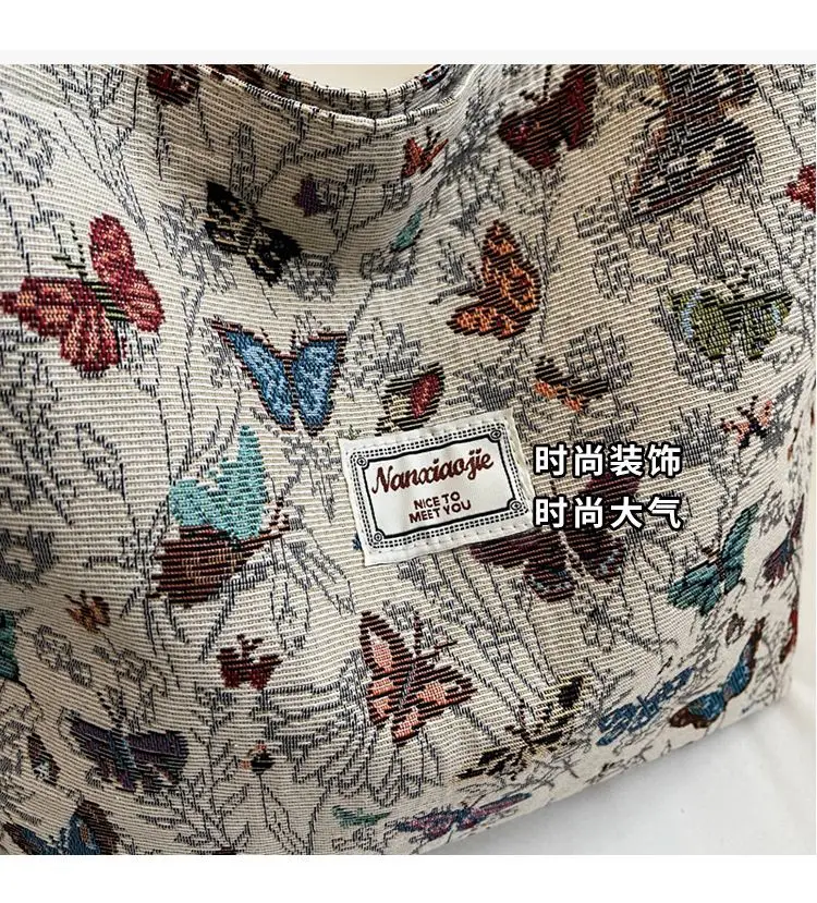 Butterfly Canvas Tote Bag 2025 Women Large Capacity — feature 4