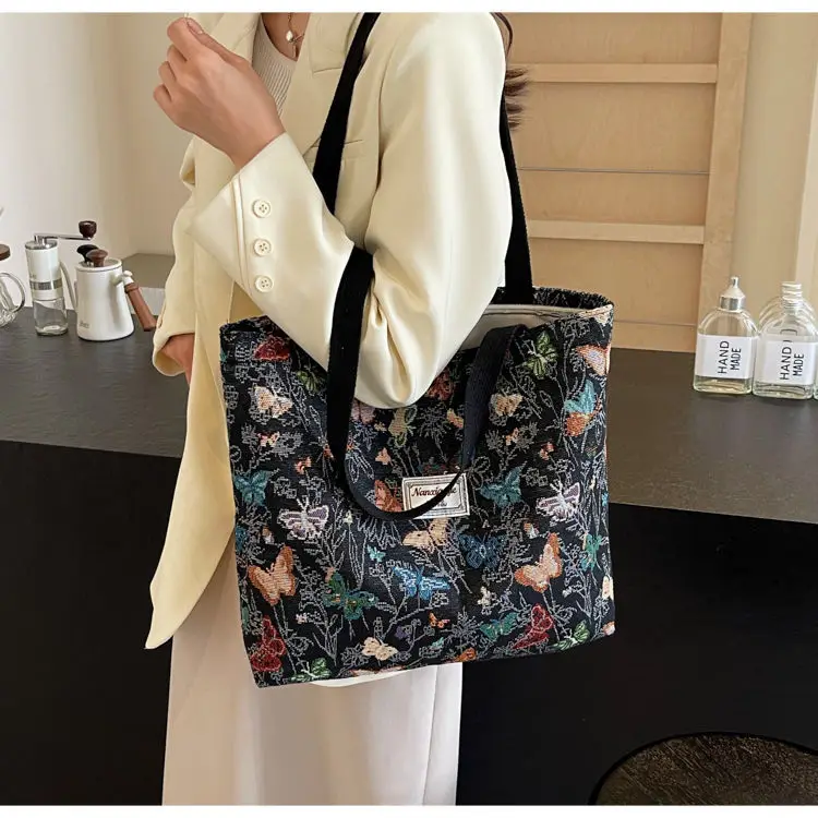 Butterfly Canvas Tote Bag 2025 Women Large Capacity — feature 7