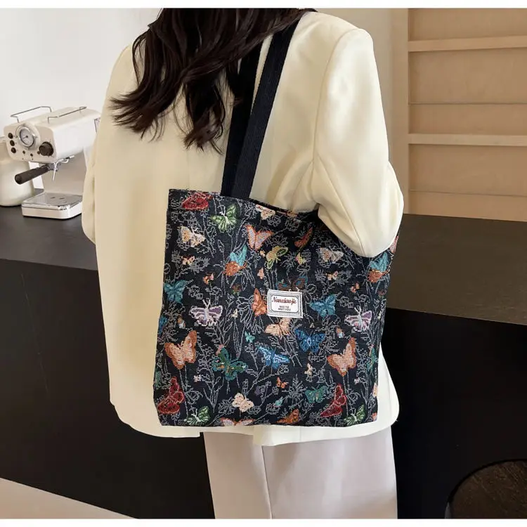 Butterfly Canvas Tote Bag 2025 Women Large Capacity — feature 8