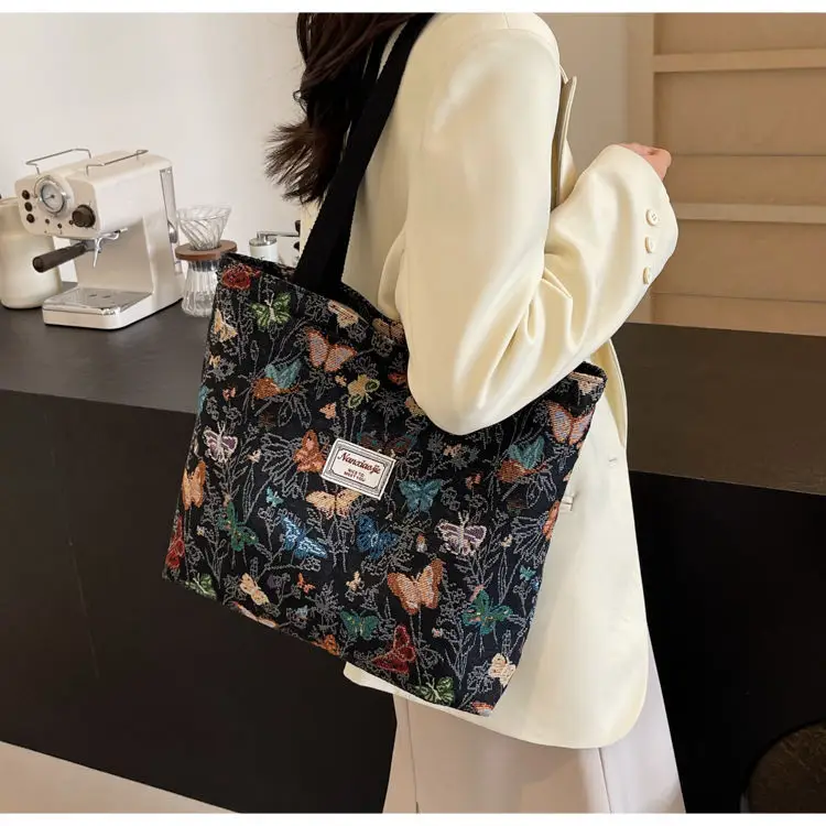 Butterfly Canvas Tote Bag 2025 Women Large Capacity — feature 9