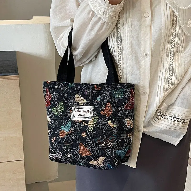 Butterfly Canvas Tote Bag 2025 Women Large Capacity - Image 2