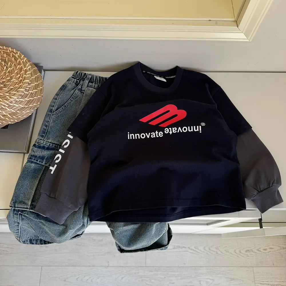 Boys T-shirt Blue Red Logo Kids Western Style 2025 — feature 11