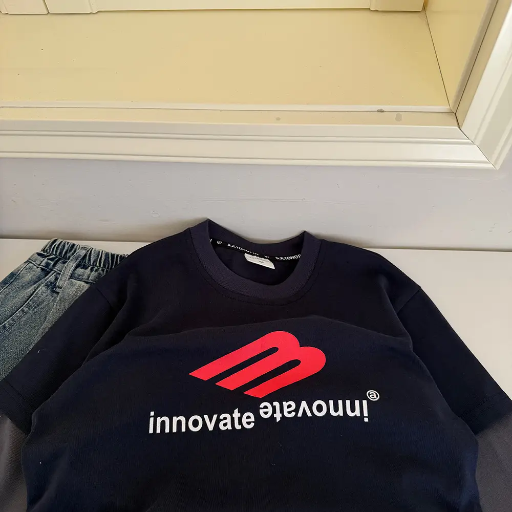 Boys T-shirt Blue Red Logo Kids Western Style 2025 — feature 5